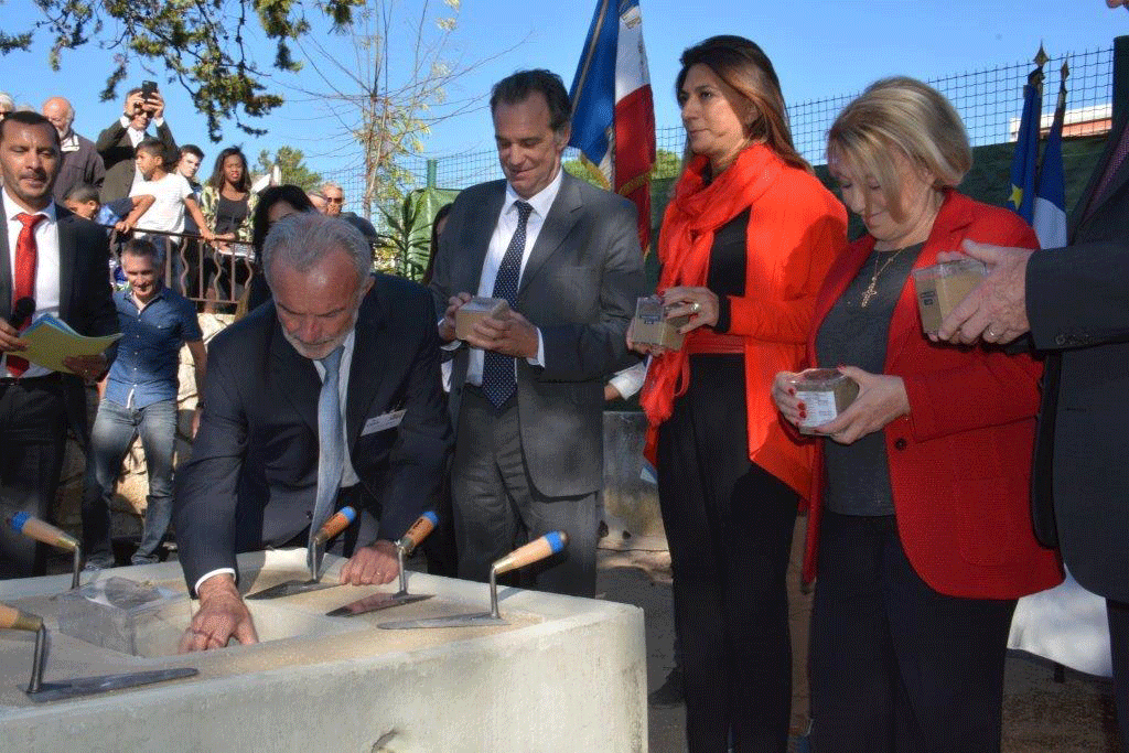 Pose de la première pierre - M. Joseph Perez, président du CDHA