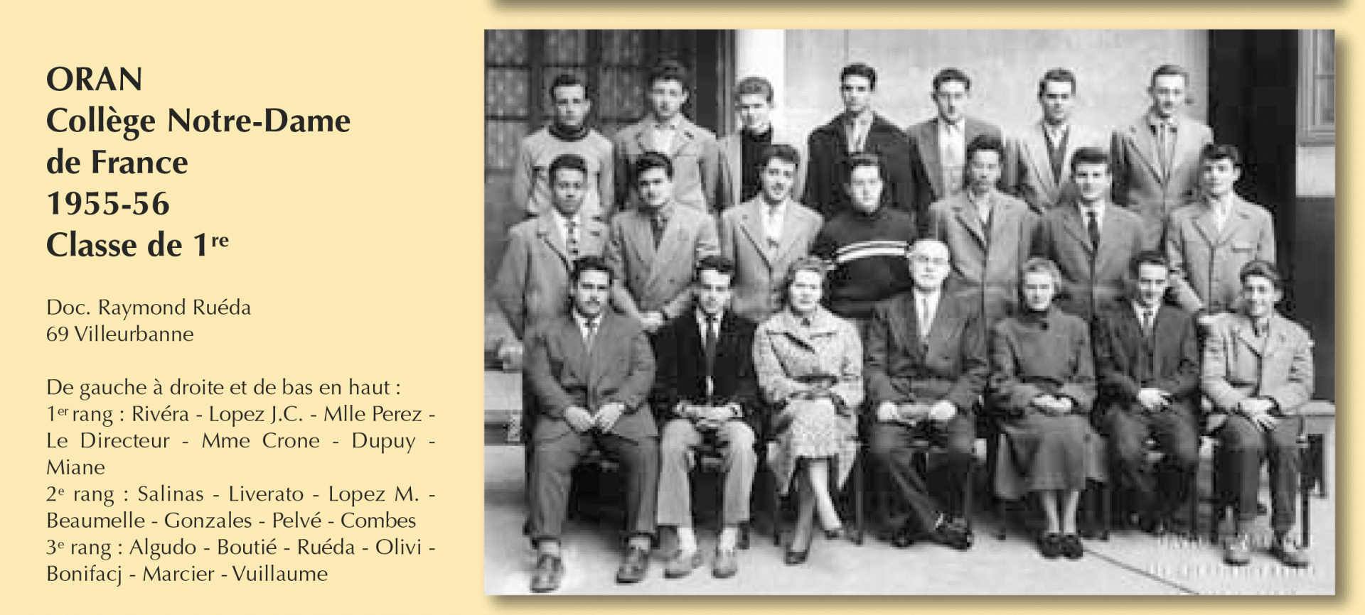 Collège N-D de France 1955 - 1ère