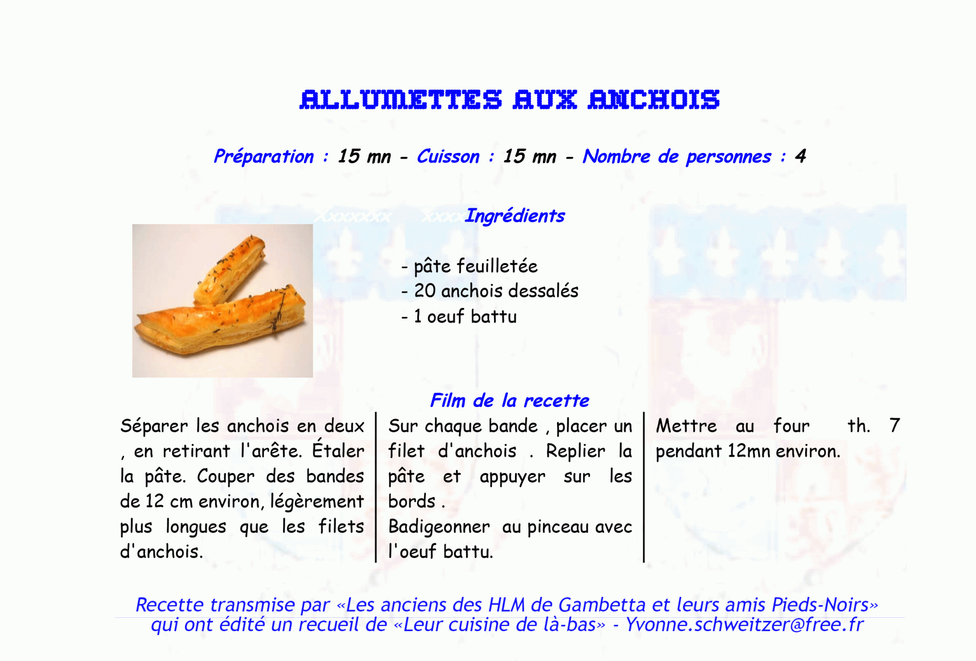 Allumettes aux anchois