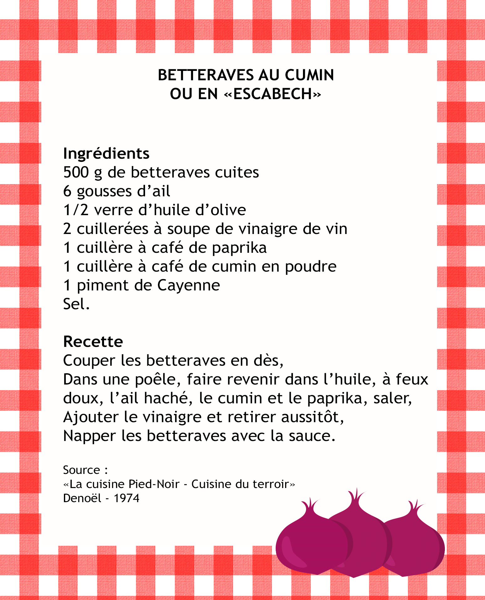 Betteraves au Cumin