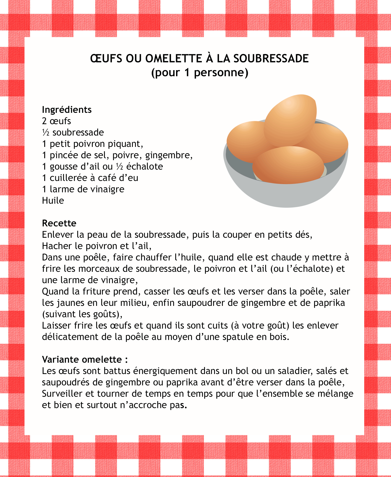 Omelette soubressade